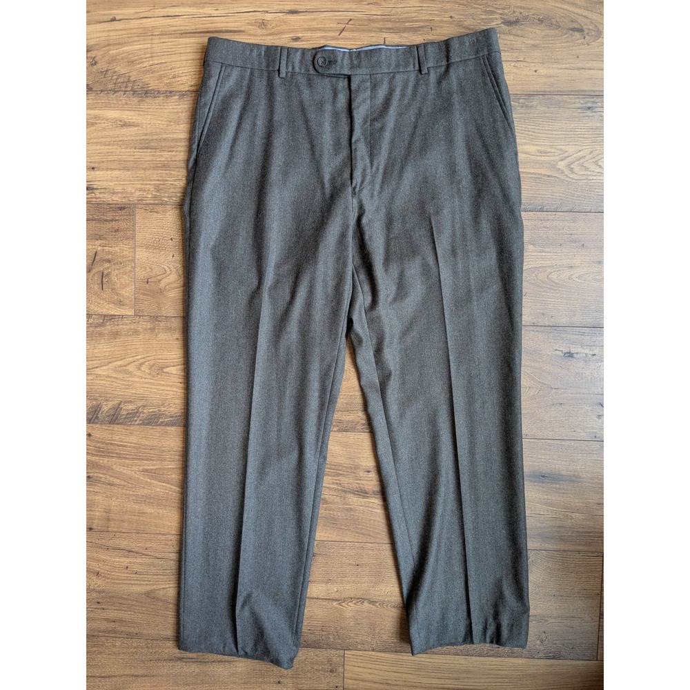 H. Stockton Atlanta‎ Mens Comfort-EZE Pants 38 Gray Wool Cashmere Trousers READ